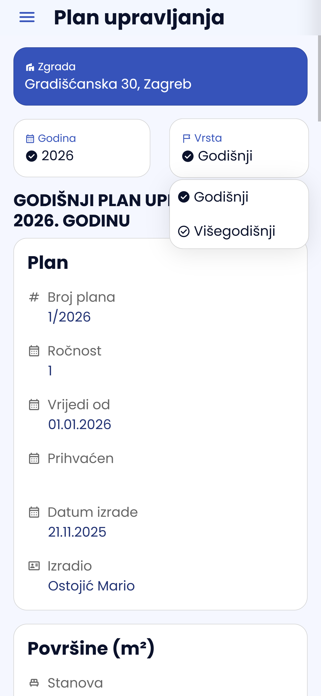 Godišnji i višegodišnji plan upravljanja zgradom