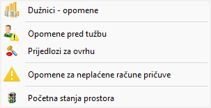 Program za upravljanje zgradama - dugovanja suvlasnika na prostoru